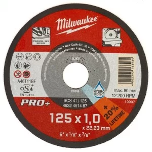 Тонкий отрезной диск по металлу MILWAUKEE 4932451487 PRO+ SC41/125