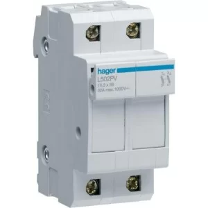 Модульный разъединитель предохранителя Hager L502PV L38 до 32А для PV-систем 2P 1000В DC