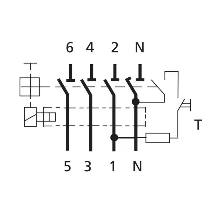 Диференційне реле (ПЗВ) EFI-4 4п 63А 30мА (10kA) ETI (2062144) ціна 1 780грн - фотографія 2