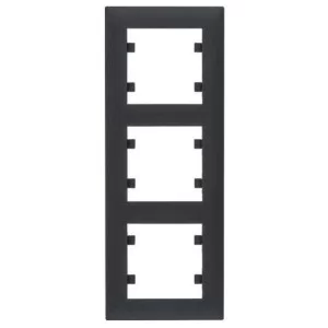 Вертикальная трехместная рамка Hager WL5633 Lumina-Intens 3X (черная)