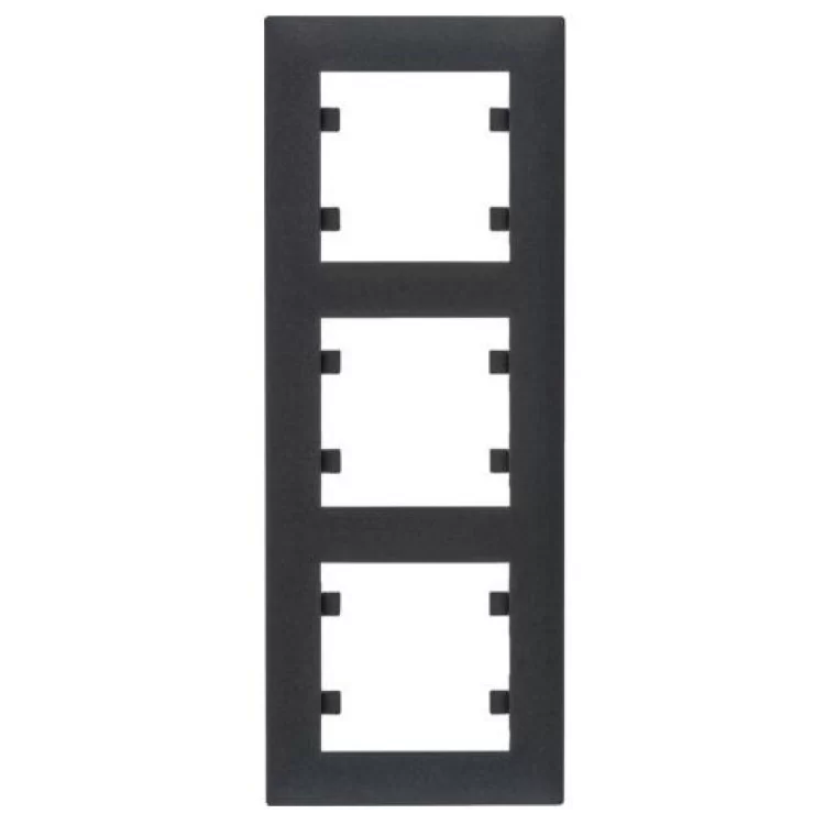 Вертикальная трехместная рамка Hager WL5633 Lumina-Intens 3X (черная)