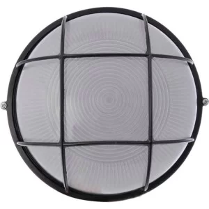 Светодиодный круглый настенный светильник Евросвет 56670 WOL-10 100Вт Е27 IP65 с решеткой (черный)