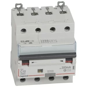 Диференційний вимикач Legrand (411204) 4P C 10A 300мA AC