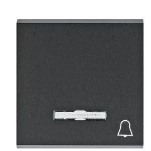 Клавіша Hager WL6113 Lumina з символом Дзвінок з лінзою (чорна)