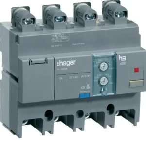Блок захисного відключення Hager HBB161H для автоматичних вимикачів х250: 4P 160A витік струму 0,03-6А