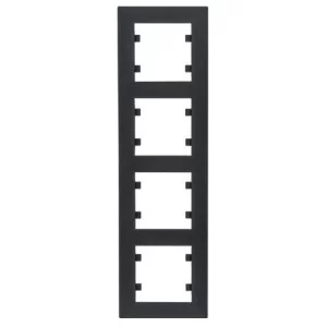 Вертикальная четырехместная рамка Hager WL5643 Lumina-Intens 4X (черная)