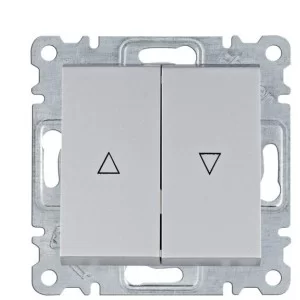 Выключатель для жалюзи Hager WL0322 Lumina 10АХ/230В (серебристый)
