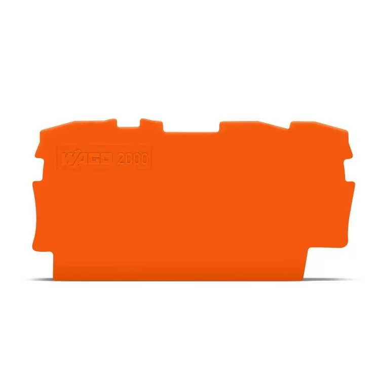 Трехконтактная конечная/разделительная пластина Wago 2000-1392 толщиной 0,7мм (оранжевая)