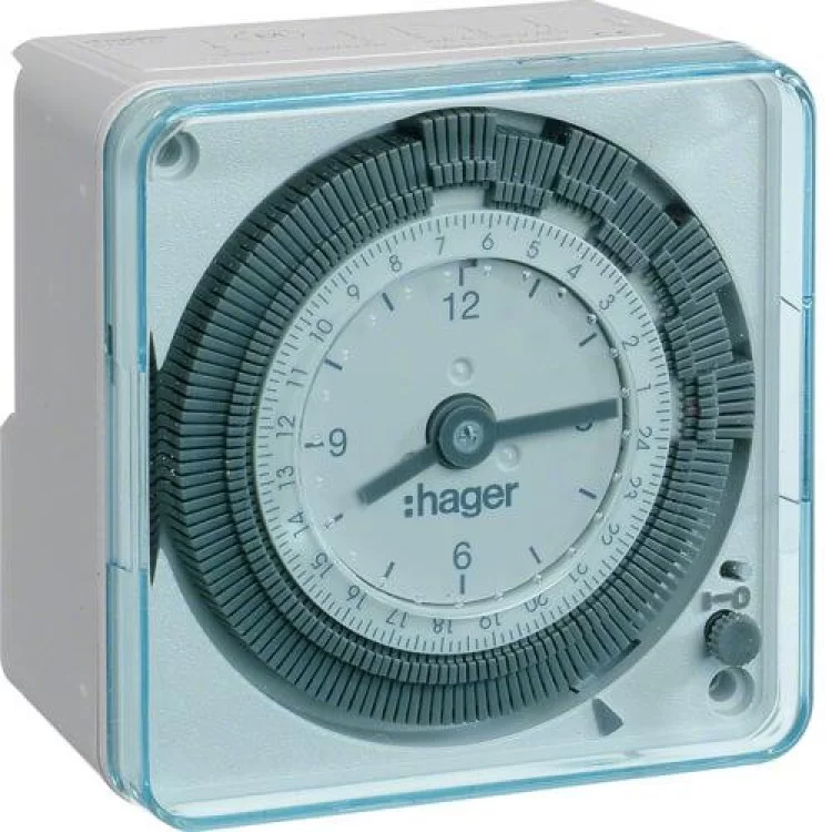 Недельный аналоговый таймер Hager EH770 16А 1 переключающий контакт без резерва хода