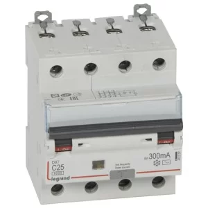 Диференційний автоматичний вимикач Legrand (411207) 4P C 25A 300мA AC