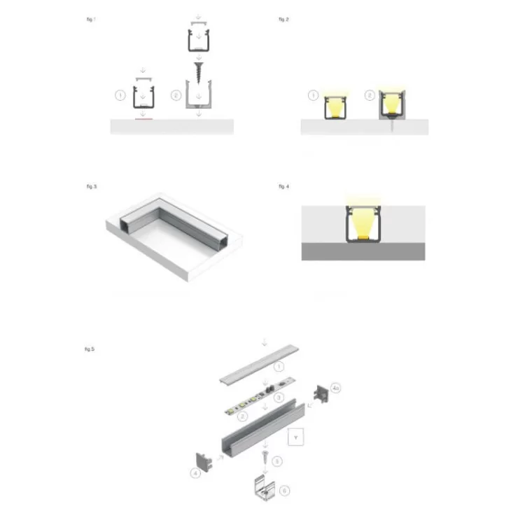 Профиль для светодиодной ленты Lumines Y алюминий инструкция - картинка 6