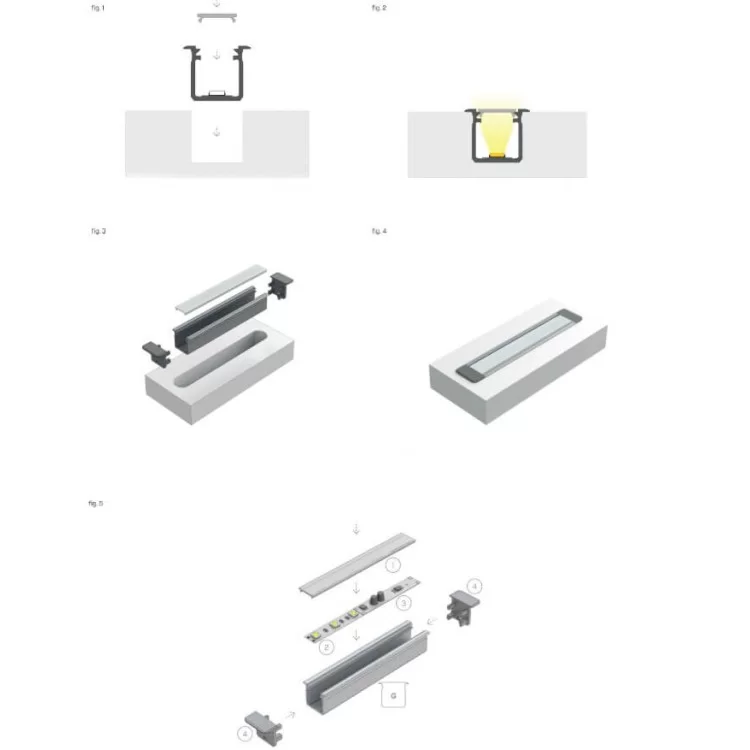 Профіль для світлодіодної стрічки Lumines G срібло ціна 453грн - фотографія 2