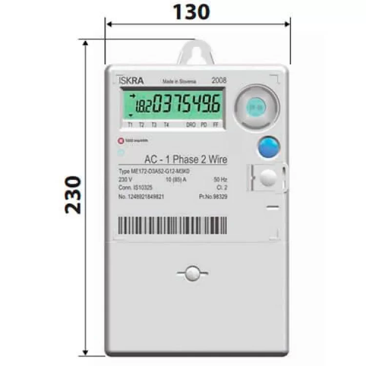 Лічильник електроенергії Iskra МЕ172 D3/RS485 ціна 2 987грн - фотографія 2