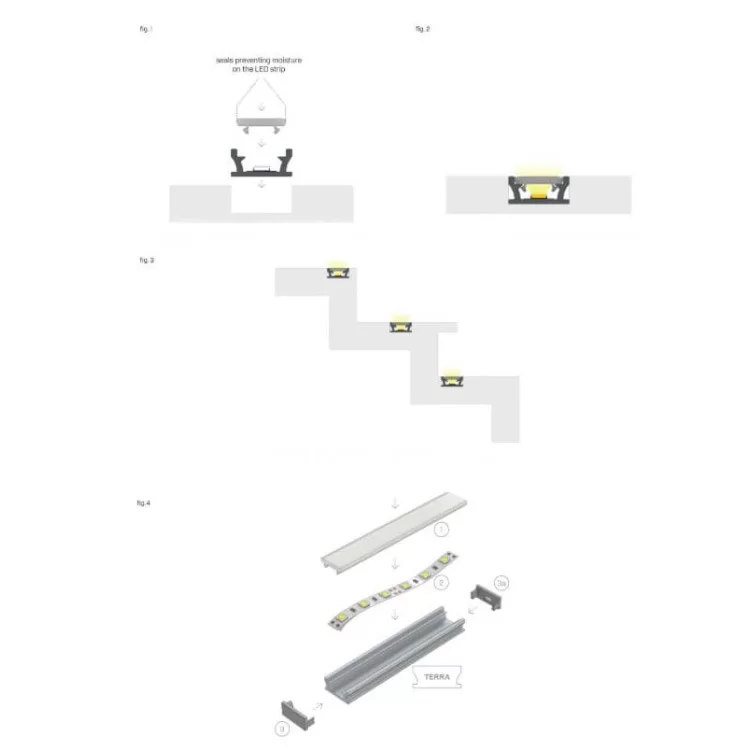Профіль для світлодіодної стрічки Lumines TERRA білий ціна 403грн - фотографія 2