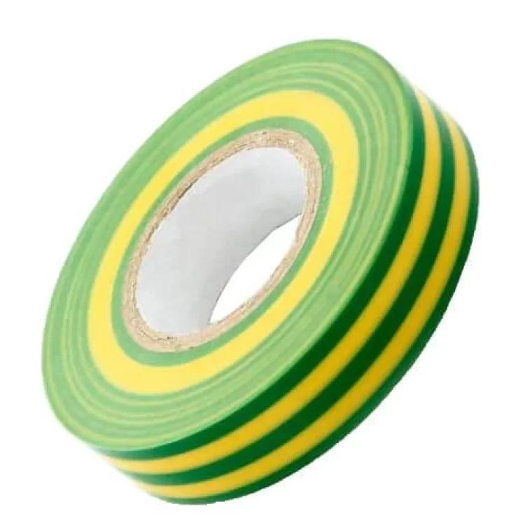 Смугаста ПВХ ізоляційна стрічка Anticor ANR 19/20 жовто-зелена 20м ціна 42грн - фотографія 2