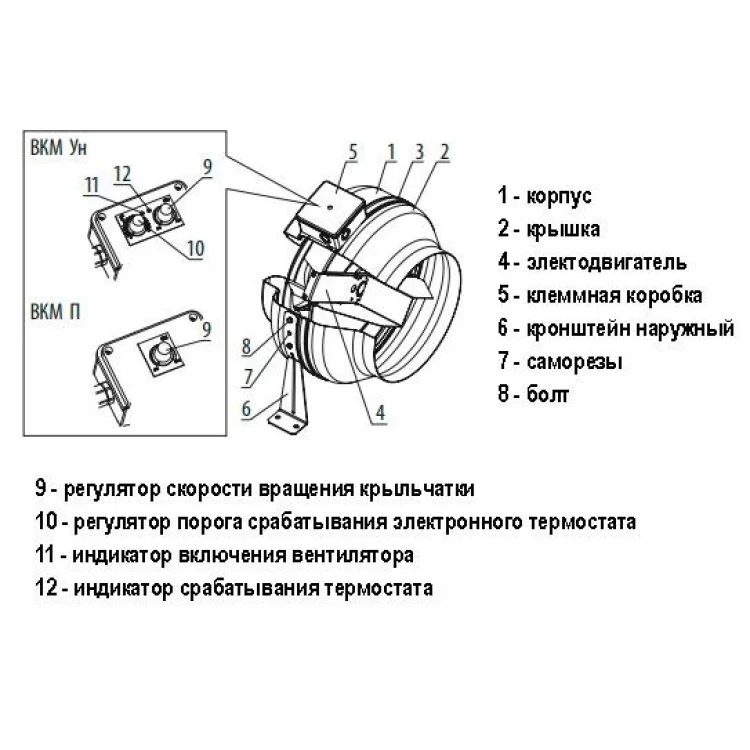 продаем Канальный центробежный вентилятор ВКМ 125 Б (бурый короб) Vents в Украине - фото 4
