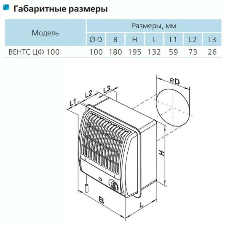 продаем Центробежный вентилятор Vents ЦФ 100 В со шнурковым выключателем в Украине - фото 4