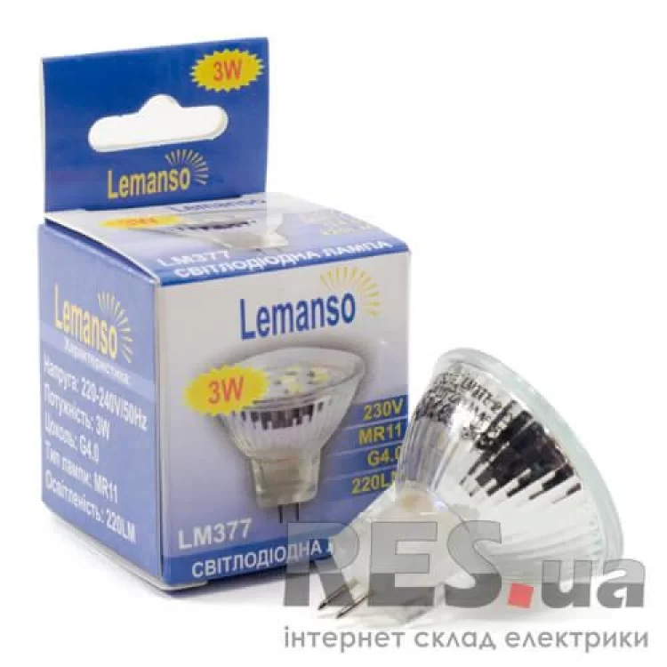 Лампа светодиодная MR11 3W 220LM 4500K 230V / LM377 Lemanso цена 71грн - фотография 2