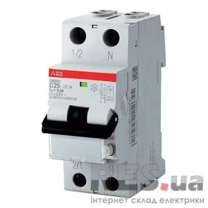 Диференційний автоматичний вимикач DS201 C25-30MA/AC 25А 30мА ABB