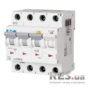 Диференційний автоматичний вимикач mRB6-16/3N/C/0.03-A 16А 30мА 3+Нп Eaton