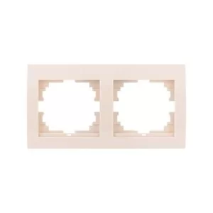 Двойная рамка Lezard Deriy горизонтальная Кремовая (702-0300-147)