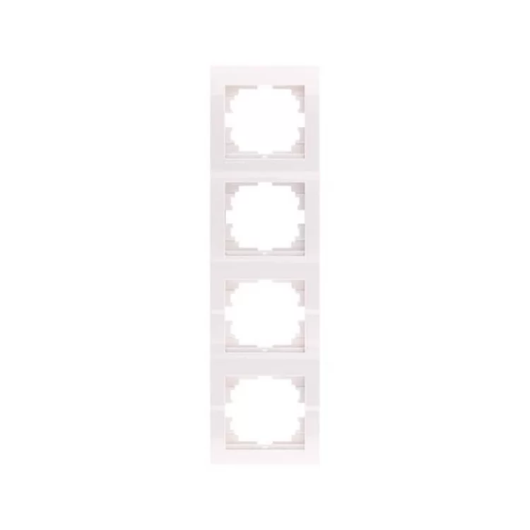Четверная рамка Lezard Deriy вертикальная Белая (702-0202-154)