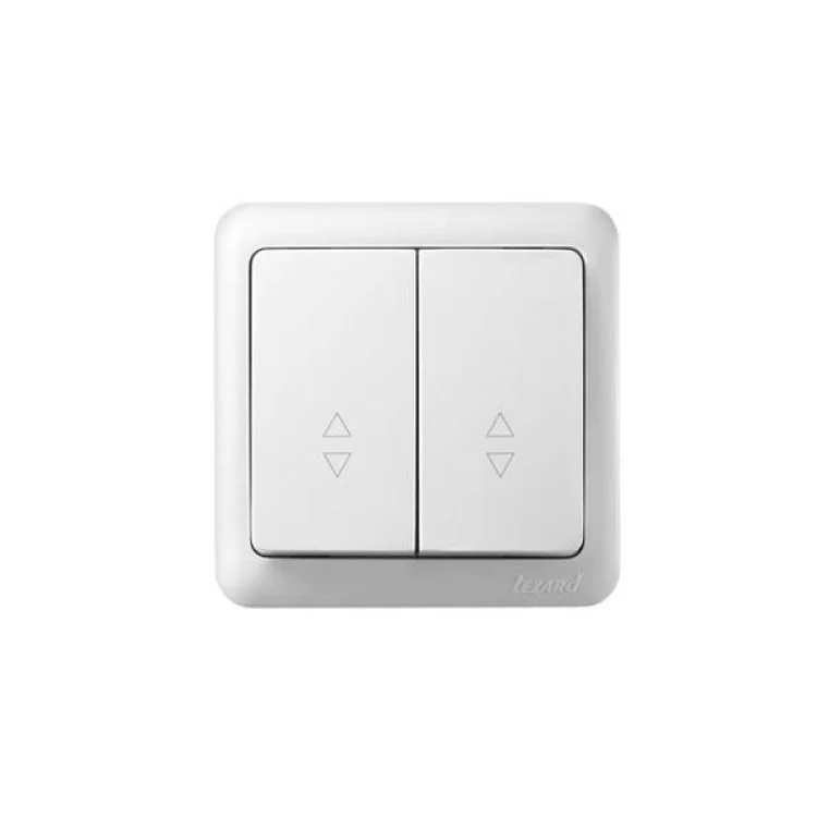 2-клавішний вимикач прохідний Lezard VIOLA 10A Білий (751-0200-106) ціна 89грн - фотографія 2