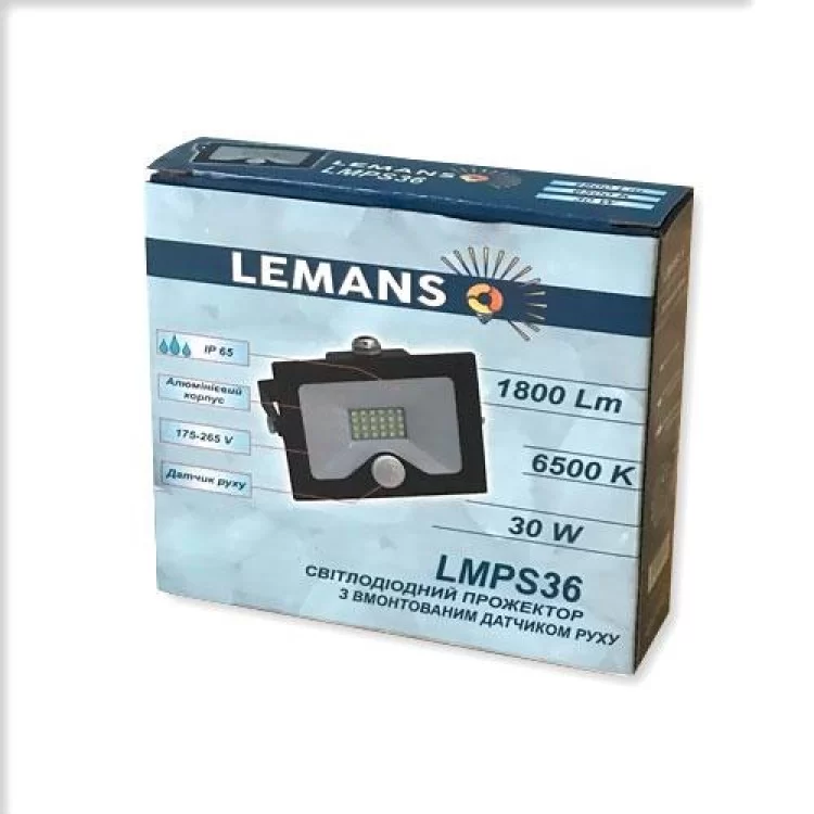 в продажу Прожектор LED 30Вт з датчиком руху 6500K IP65 LMPS36 Lemanso - фото 3