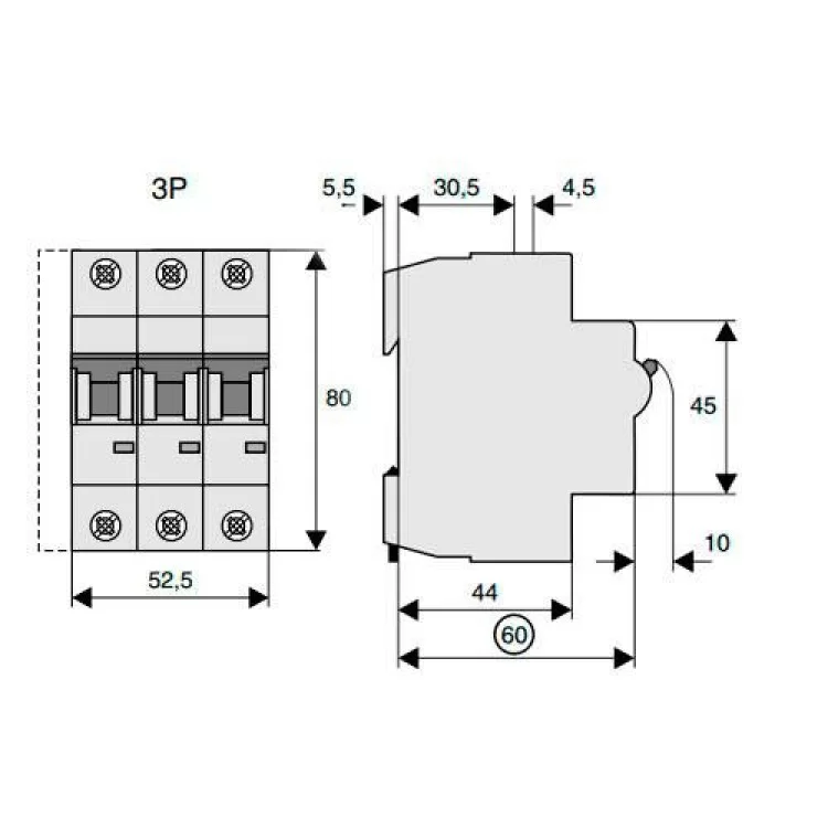 Автоматичний вимикач Eaton HL-C6/3 3P 6А тип C (194788) ціна 534грн - фотографія 2