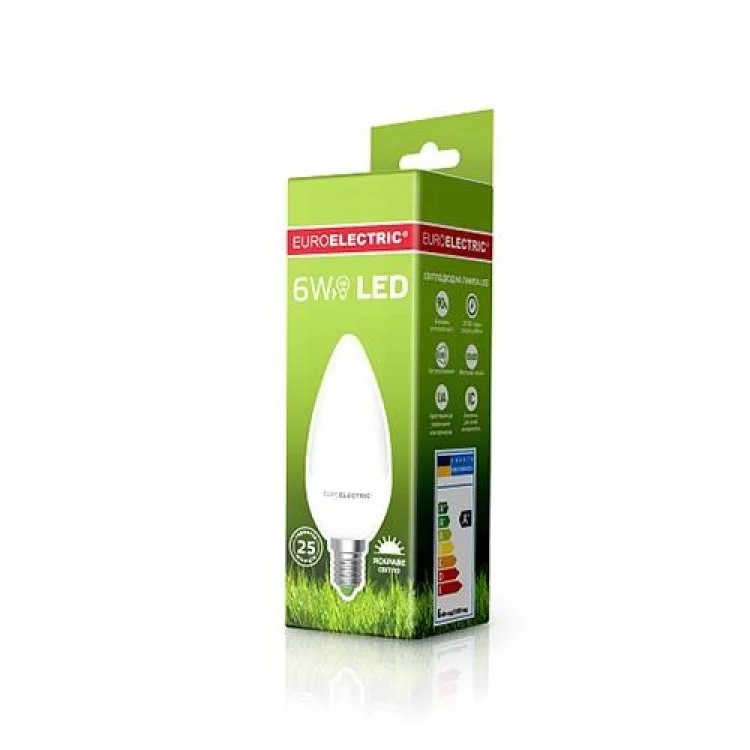 в продажу Лампа світлодіодна LED Euroelectric LED CL 6W E14 4000K (LED-CL-06144(EE)) - фото 3