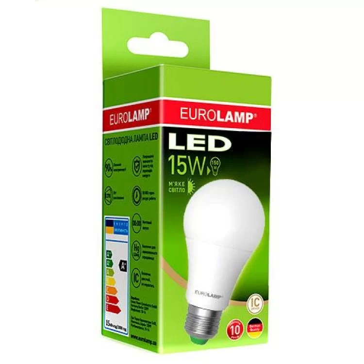 Лампа світлодіодна ЕКО (D) A65 12W E27 3000K EUROLAMP (LED-A65-12274(E)) ціна 1грн - фотографія 2