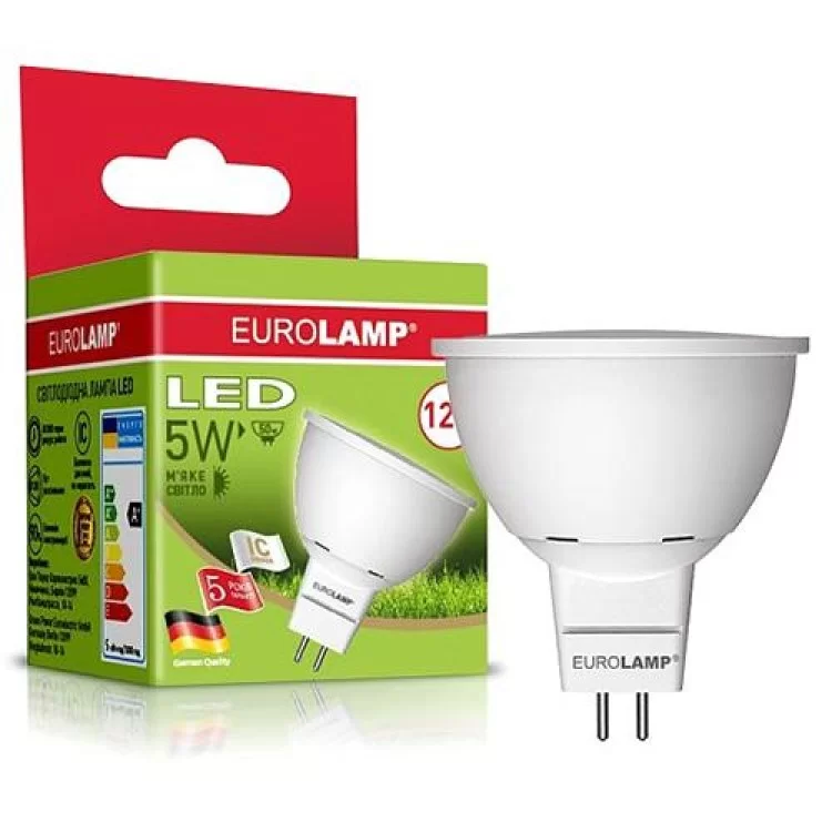 Лампа світлодіодна EUROLAMP LED MR16 5W 12V GU5.3 3000K (LED-SMD-05533(12)) ціна 60грн - фотографія 2