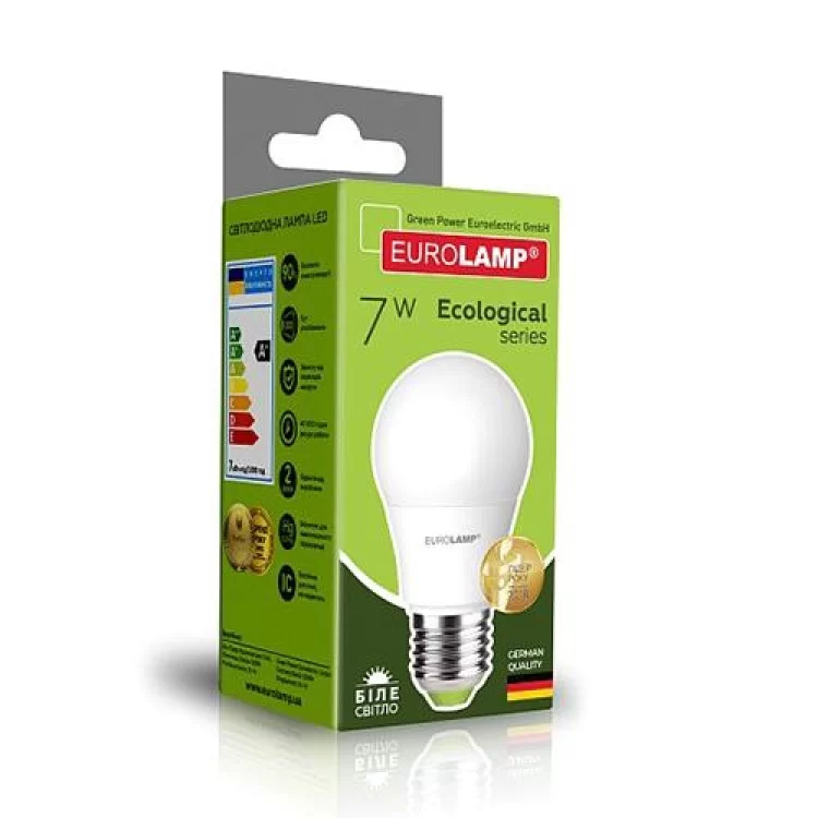 продаємо Лампа світлодіодна A50 7W E27 4000K EUROLAMP (LED-A50-07274(P)) в Україні - фото 4