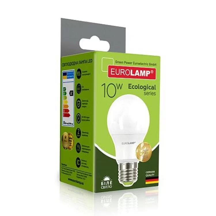 Лампа светодиодная ЭКО (D) A60. 10W. E27. 4000K (50) EUROLAMP цена 100грн - фотография 2