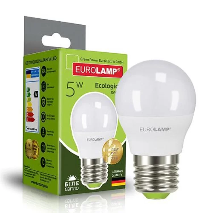 Лампа світлодіодна EKO (D) G45. 5W. E27. 4000K (50) EUROLAMP ціна 1грн - фотографія 2
