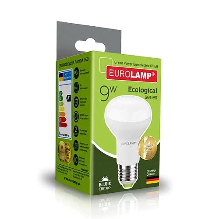 Лампа светодиодная EKO R63 9W E27 4000K EUROLAMP цена 94грн - фотография 2