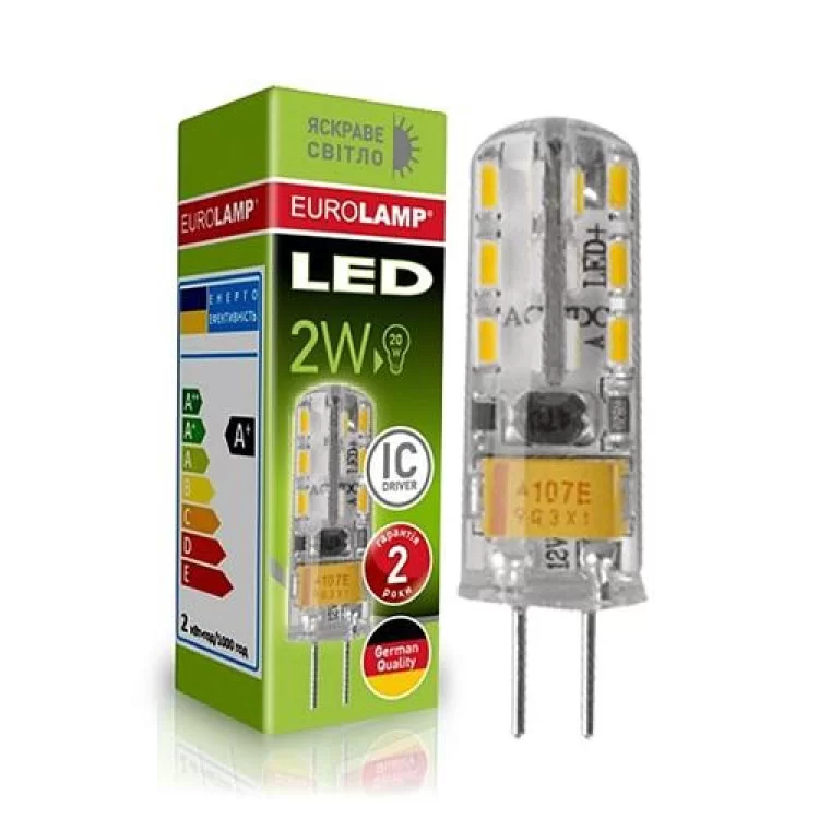 Лампа светодиодная капсульная EKO (D) G4 2W 220V 3000K EUROLAMP цена 60грн - фотография 2
