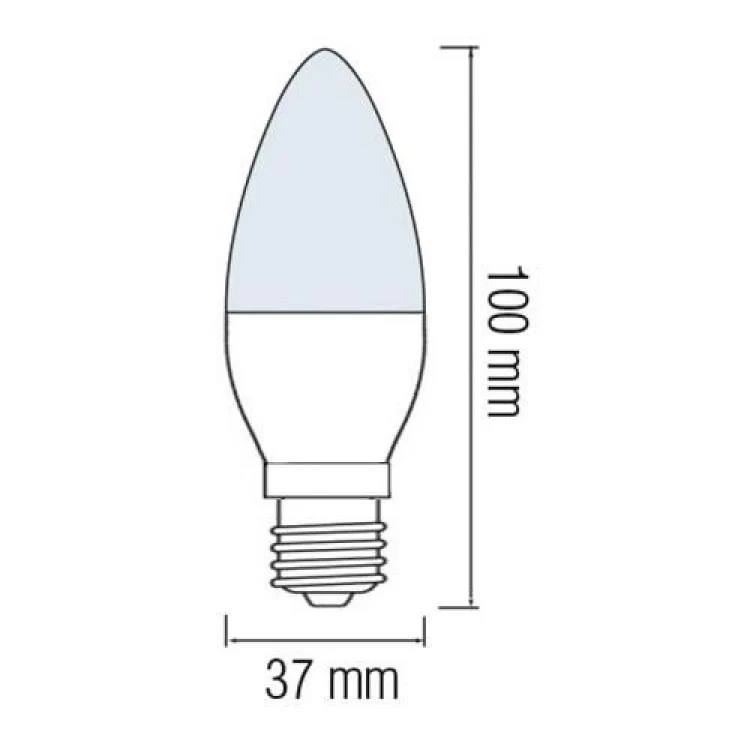Лампа светодиодная свеча C37 Е27 4W 220V 4200K Horoz цена 1грн - фотография 2