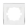 Рамка одинарна біла з боковою вставкою хром RAIN Lezard 703-0225-146