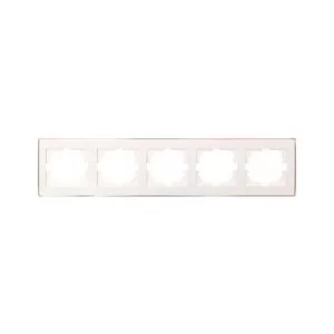 Рамка 5-ная горизонтальная белая с боковой вставкой золото RAIN Lezard 703-0226-150