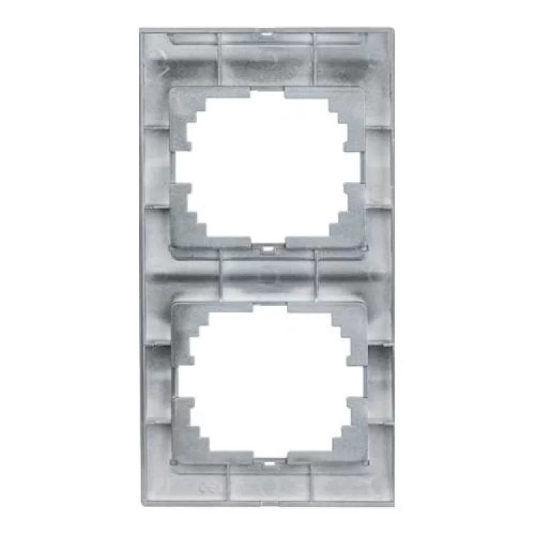 Рамка 2-на вертикальна темно-сірий металік DERIY Lezard 702-2900-152 ціна 60грн - фотографія 2