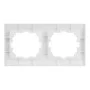 Рамка 2-на горизонтальна перлинно-білий металік DERIY Lezard 702-3000-147