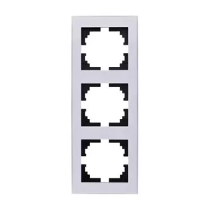 Тройная рамка Lezard Rain вертикальна Белая с боковой вставкой  (703-0202-154)