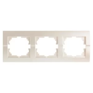 Рамка 3-на горизонтальна перлинно-білий металік DERIY Lezard 702-3000-148