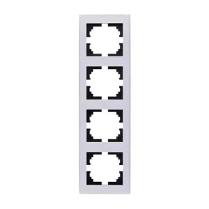 Четверная рамка Lezard Rain вертикальная Белая с боковой вставкой  (703-0202-154)