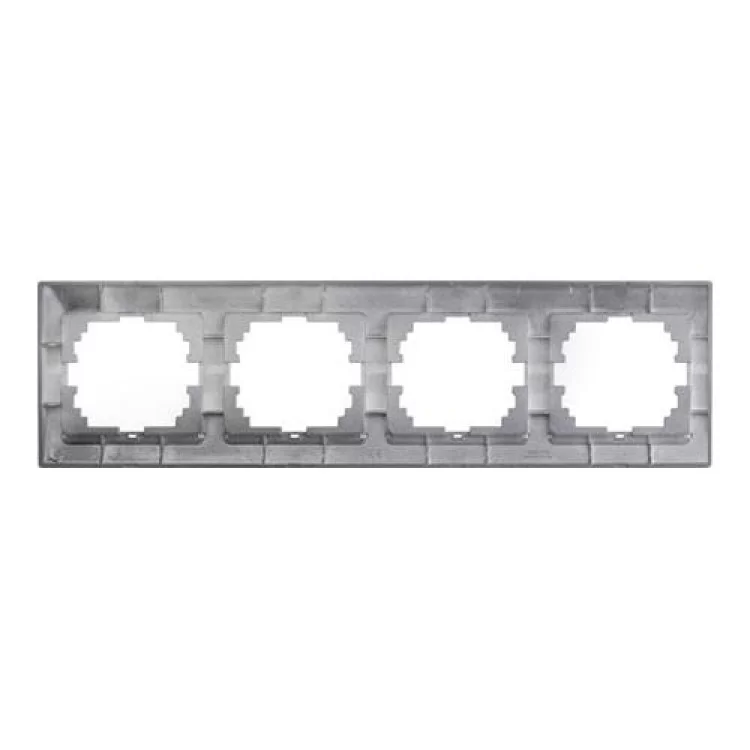 Рамка 4-ная горизонтальная темно-серый металлик DERIY Lezard (702-2900-149) цена 104грн - фотография 2