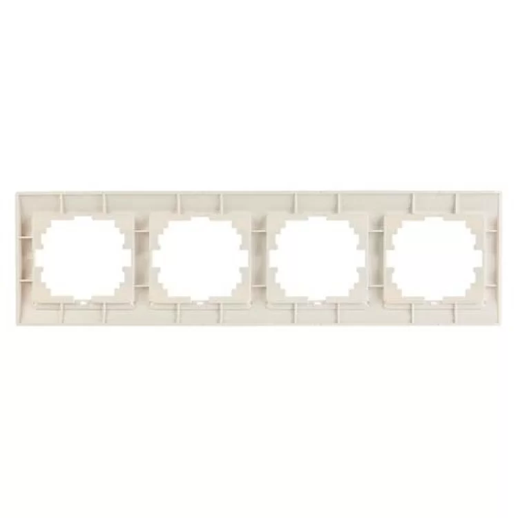 Рамка 4-на горизонтальна перлинно-білий металік DERIY Lezard 702-3000-149 ціна 103грн - фотографія 2