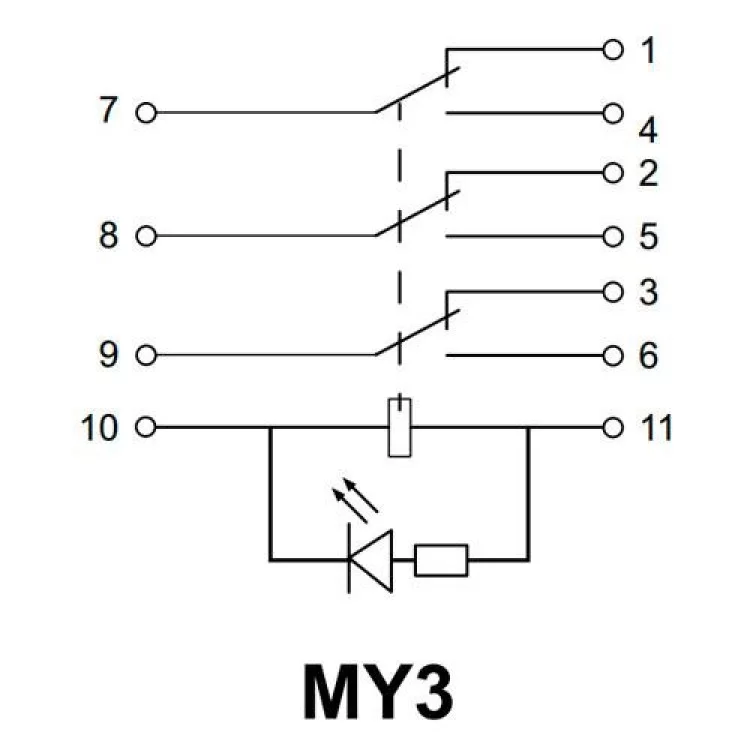 в продаже Реле электромагнитное промежуточное MY3 (DC12) АскоУкрем - фото 3