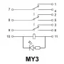 Реле электромагнитное промежуточное MY3 (DC12) АскоУкрем