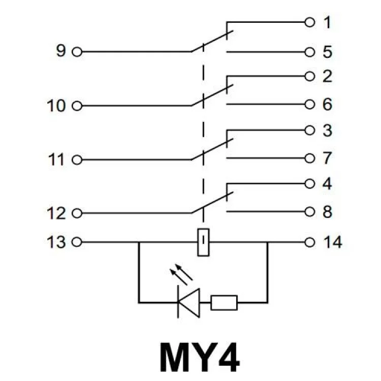 в продаже Реле электромагнитное промежуточное МY4 (DC 110 V) АскоУкрем (A0090010022) - фото 3